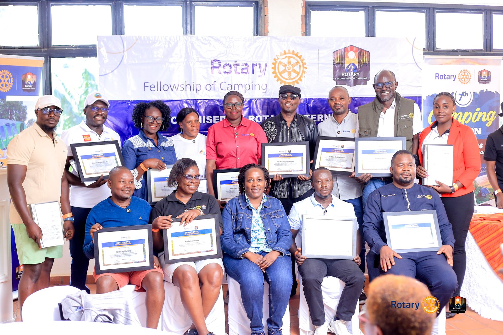 Rotarians around a campfire